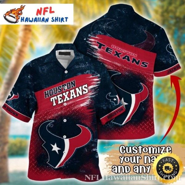 Deep Sea Blue Houston Texans Hawaiian Shirt – Textured Team Spirit