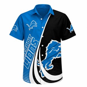 Detroit Lions Bold Swirl Pattern Hawaiian Shirt Fan Gear 1