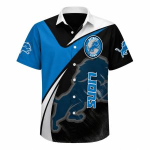 Detroit Lions Casual Cool Wave Hawaiian Shirt 1