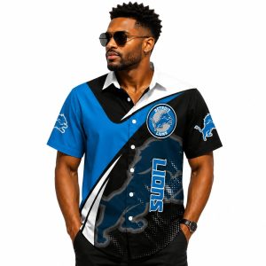 Detroit Lions Casual Cool Wave Hawaiian Shirt
