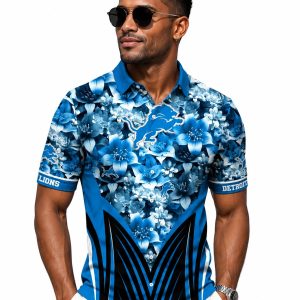 Detroit Lions Floral Wave Hawaiian Shirt Fan Gear