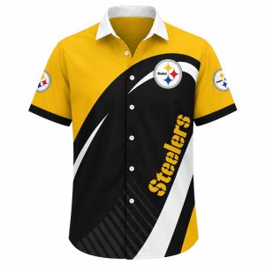 Dynamic Diagonal Stripe Steelers Hawaiian Shirt 1