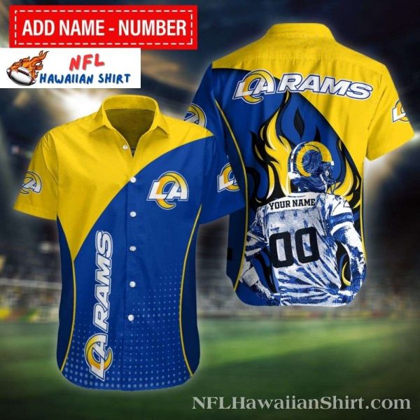 Dynamic Player Illustration LA Rams Custom Name Hawaiian Shirt