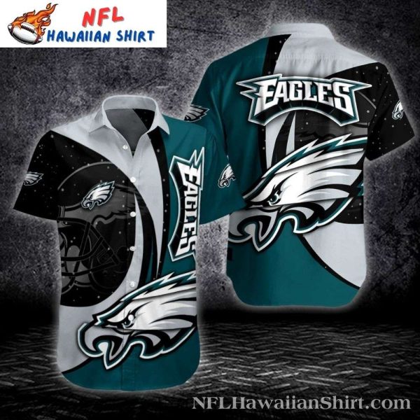 Eagles Emblem Wave Philadelphia Eagles Aloha Shirt – Monochrome Majesty
