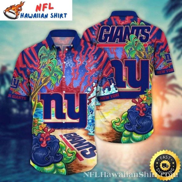 Electric Tiki New York Giants Wave Rider Hawaiian Shirt
