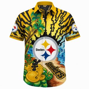 Electric Wave Pittsburgh Steelers Hawaiian Shirt 1