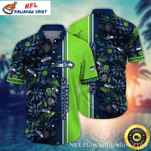 Emerald Wave Seattle Seahawks Tropical Hawaiian Shirt – Vibrant Green Touch