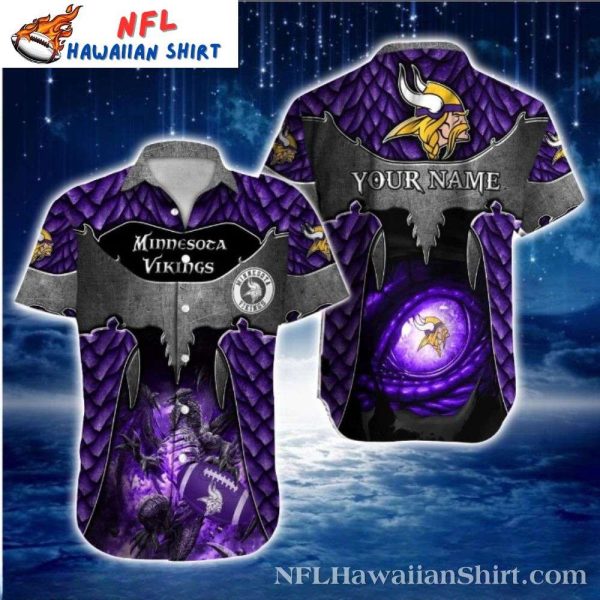 Enchanted Vikings Forest Moonlight Dragon Graphic Hawaiian Shirt