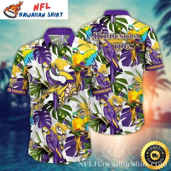 Exotic Birds And Florals NFL Hawaiian Vikings Shirt
