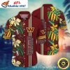 Exotic Paradise – Washington Commanders Tropical Hawaiian Shirt With Pink Flora