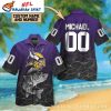 Floral Linebacker Purple Vikings Hawaiian Shirt – Summer Vibes Button-Up