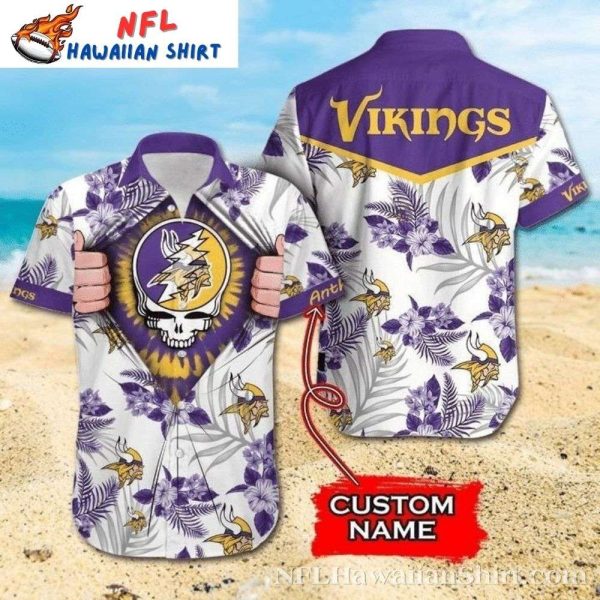 Floral Crest Minnesota Vikings Hawaiian Shirt