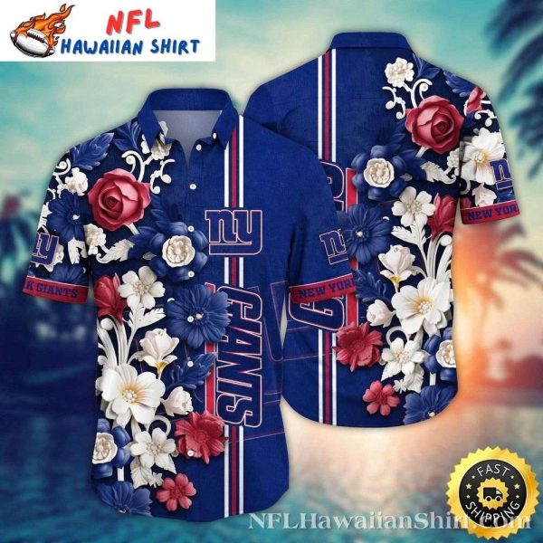 Floral Emblem New York Giants Hawaiian Shirt – NY Blue Blooms Aloha Wear