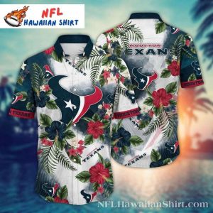 Floral Fanfare Houston Texans Hawaiian Shirt – Tropical Emblem Fiesta