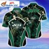 Floral Fantasy Jets – New York Jets Logo Print Hawaiian Shirt With Blooming Florals