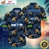 Chibi Graphics Seattle Seahawks Hawaiian Shirt – Spooky Halloween Edition