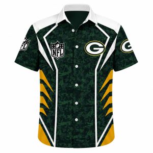 Green Bay Packers Camo Hawaiian Shirt Custom Name 1