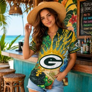 Green Bay Packers Electrified Wave Abstract Hawaiian Shirt – Bold Fan Design