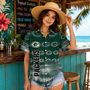 Green Bay Packers Watercolor Hawaiian Shirt