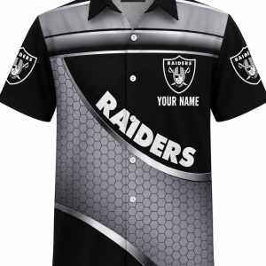 Gridiron Spirit Raiders Customizable Hawaiian Shirt 1
