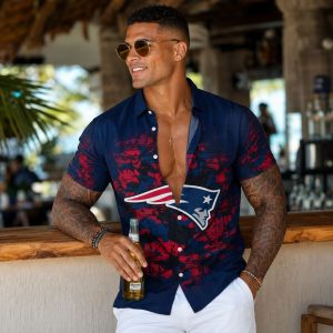 Patriots Abstract Camo Hawaiian Shirt All Over Print