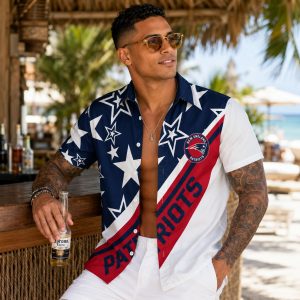 Patriots Banner Hawaiian Shirt — Red White Blue
