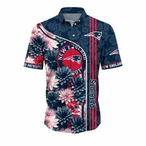 Patriots Blossoming Floral Hawaiian Shirt Botanical 1