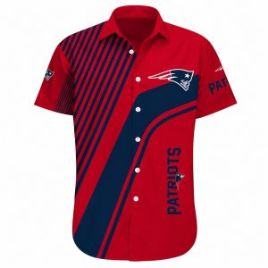 Patriots Bold Diagonal Stripe Red Navy Hawaiian Shirt 1