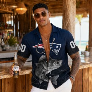 Patriots Fishing Custom Hawaiian Shirt Name Number