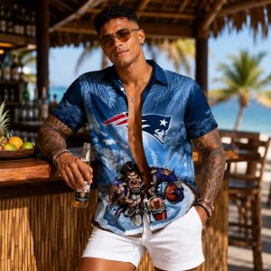 Patriots Night Sky Mascot Personalized Hawaiian Shirt