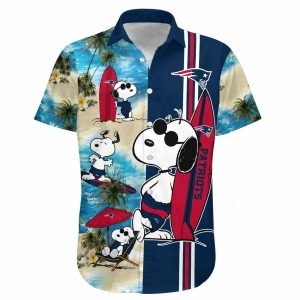 Patriots Snoopy Beach Surfboard Hawaiian Shirt 1