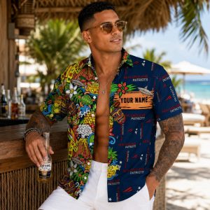 Personalized Patriots Tropical Fiesta Hawaiian Shirt