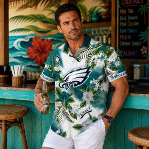 Philadelphia Eagles Botanical Wings Hawaiian Shirt