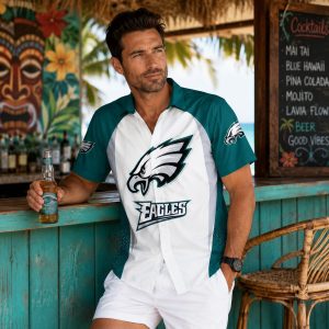 Eagles Crest Split Design Aloha Shirt