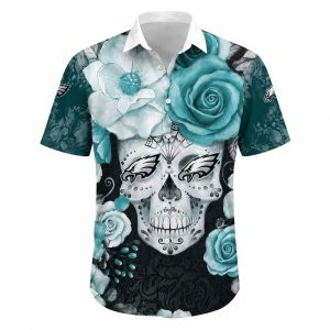 Philadelphia Eagles Day of the Dead Aloha Shirt 1