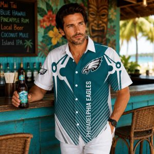 Philadelphia Eagles Duo Tone Tropical Hawaiian Shirt