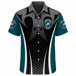 Philadelphia Eagles Midnight Black Hawaiian Shirt 1