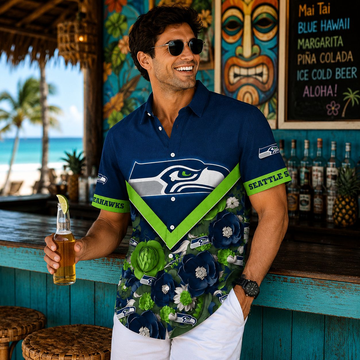 Seahawks Emerald Bouquet Shirt