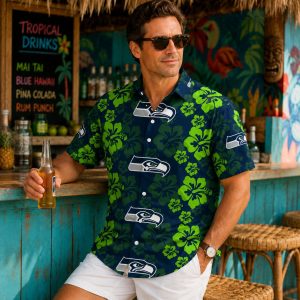 Emerald Rush Seattle Seahawks Floral Crest Shirt