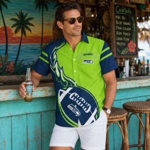 Flame Ball Seattle Seahawks Game Day Hawaiian Shirt