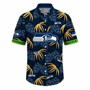 Golden Palm Mystique Seattle Seahawks Hawaiian Shirt