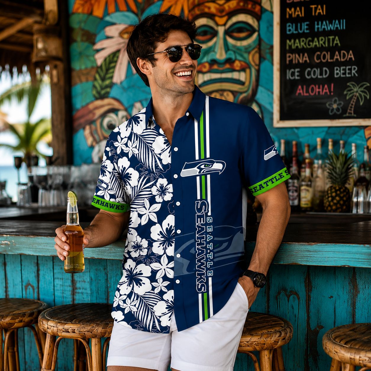Seahawks Monochrome Stripe Shirt