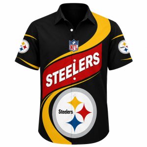 Steelers Red Banner Custom Name Hawaiian Shirt 1