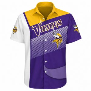 Vikings Bold Play White Purple Hawaiian Shirt 1