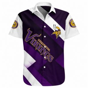 Vikings Chevron Charge Hawaiian Shirt 1