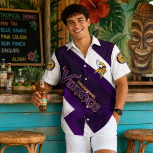 Chevron Charge Minnesota Vikings Hawaiian Shirt