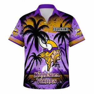 Vikings Classic Car Custom Name Hawaiian Shirt 1