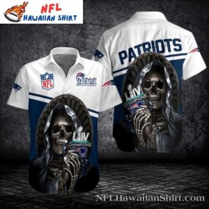 Skull Helmet Champions New England Patriots Hawaiian Shirt – Super Bowl LIV Tribute