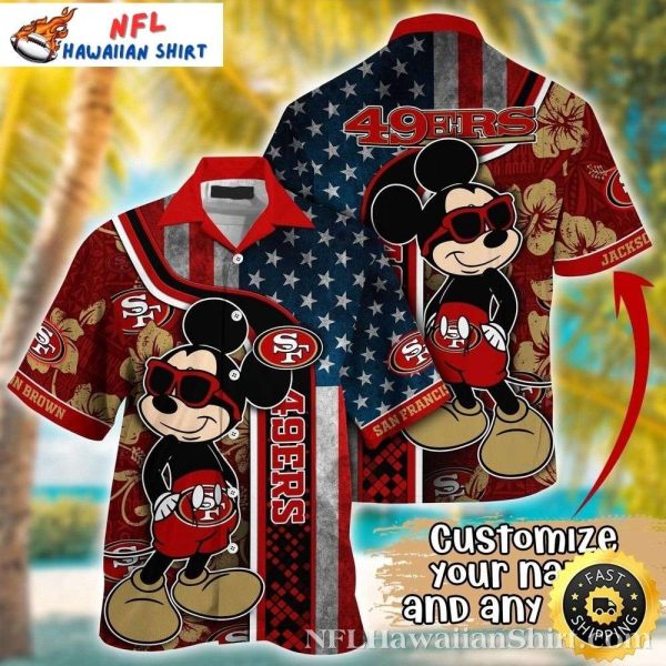 49ers Hawaiian Shirt – Mickey Mouse American Aloha Adventure