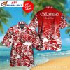 49ers Tiki Sunset Red Palms Hawaiian 49ers Shirt